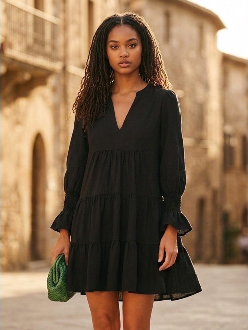 Medium Tuckernuck Pomander Place Black Crepe Kenzo Dress